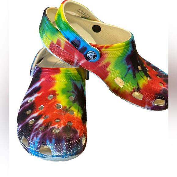 CROCS Tie DyeMens Size 7 Women’s 9 Rubber Clogs - Picture 2 of 8